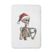 Spooky Halloween Sipping Coffee Christmas Santa Badmat (Voorkant Verticaal)