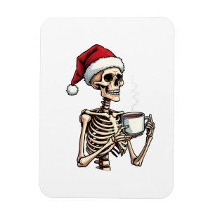 Spooky Halloween Sipping Coffee Christmas Santa Magneet