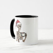 Spooky Halloween Sipping Coffee Christmas Santa Mok (Voorkant links)