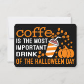 Spooky Halloween Sipping Coffee Christmas Santa Pe Bedankkaart (Achterkant)