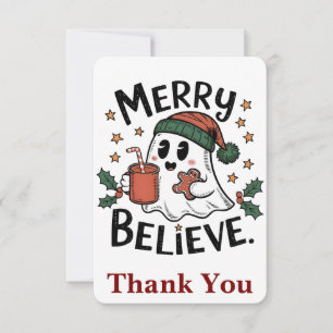 Spooky Halloween Sipping Coffee Christmas Santa Pe Bedankkaart