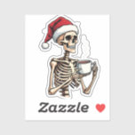 Spooky Halloween Sipping Coffee Christmas Santa Sticker<br><div class="desc">Skeleton nippen koffie,  Kerstmuts,  Kerst humor,  Feestelijke skelet,  Koffie liefhebber,  Vakantie seizoen,  Kerst skelet,  Koffie en Kerst,  Kerstman skelet,  Vakantie vibes</div>