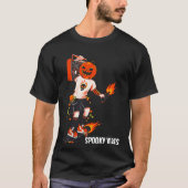 Spooky Halloween Skating Pumpkin Head Ghost Herfst T-shirt (Voorkant)