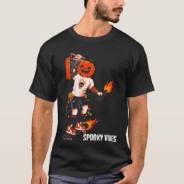 Spooky Halloween Skating Pumpkin Head Ghost Herfst T-shirt