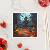 Spooky Halloween Skelet Skull Haunted House Servet (Insitu)