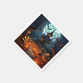 Spooky Halloween Skelet Skull Haunted House Servet (Hoek)