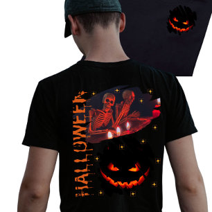 Spooky Halloween skelet T-shirt