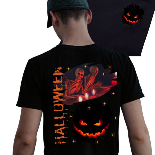 Spooky Halloween skelet T-shirt