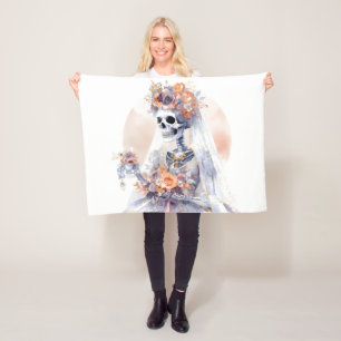 Spooky Halloween Skeleton Blanket Fleece Deken