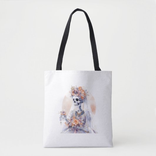 Spooky Halloween Skeleton Canvas tas (Voorkant)
