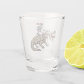 Spooky Halloween Skeleton Crocodile Mummy Shot Glas (Achterkant)