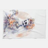 Spooky Halloween Skeleton Keuken Handdoek (Horizontaal)