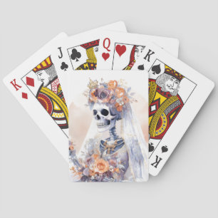 Spooky Halloween Skeleton Poker kaarten