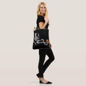 Spooky Halloween Skeleton Sippin Pumpkin Spice Tote Bag (Op model)