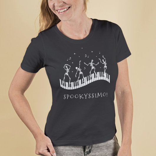 Spooky Halloween Skeletons Muziekleraar T-shirt