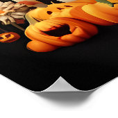 Spooky Halloween Skull Art, spookachtige witte sch Poster (Hoek)