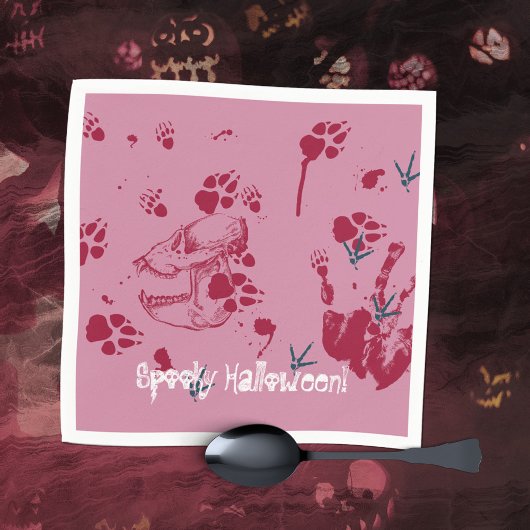 Spooky Halloween Skull bloedsporen Servet