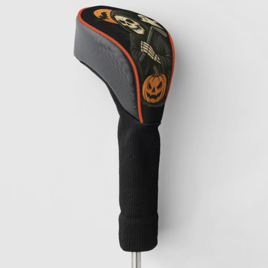 Spooky Halloween Skull Driver Golfheadcover (Schuin)