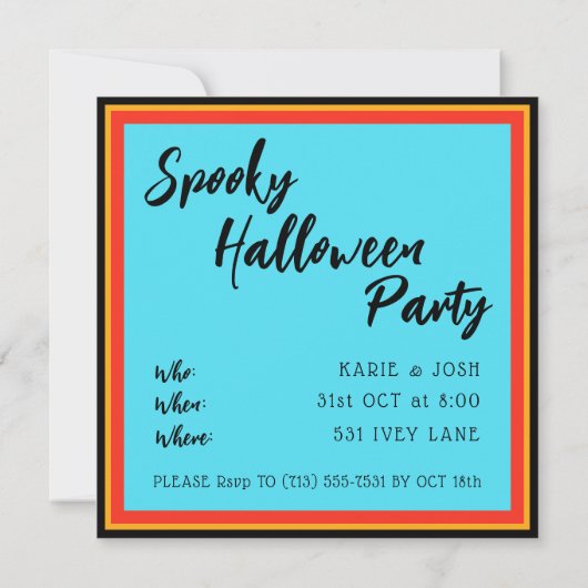 Spooky Halloween Skull Invitation Sjabloon (Achterkant)