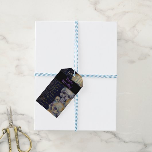  Spooky Halloween Skull Party Favor Labels Cadeaulabel (Met Touw)