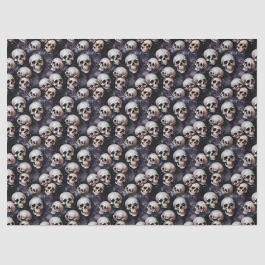 Spooky Halloween Skulls on a Galaxy Background Tissuepapier (Voorkant)