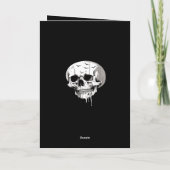 Spooky Halloween smeltend cranium met vleermuisbee Feestdagen Kaart (Achterkant)
