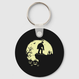 Spooky Halloween Snowboarden Volle Maan Snowboards Sleutelhanger