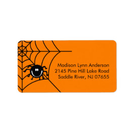 Spooky Halloween Spider Return Address Labels. Etiket