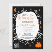 Spooky Halloween Spider web schattig baby shower Kaart (Voorkant)