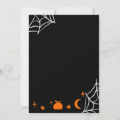 Spooky Halloween Spider web schattig baby shower Kaart (Achterkant)