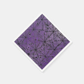 Spooky Halloween Spider Webs op Paarse Servet (Hoek)