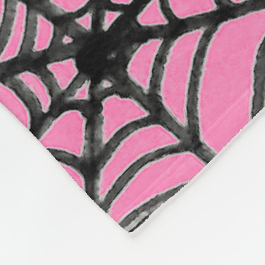 Spooky Halloween Spider Webs op Roze Fleece Deken (Hoek)