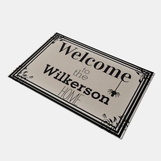 Spooky Halloween Spider Welkom Deurmat (Schuin)