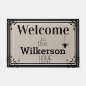 Spooky Halloween Spider Welkom Deurmat (Voorkant)