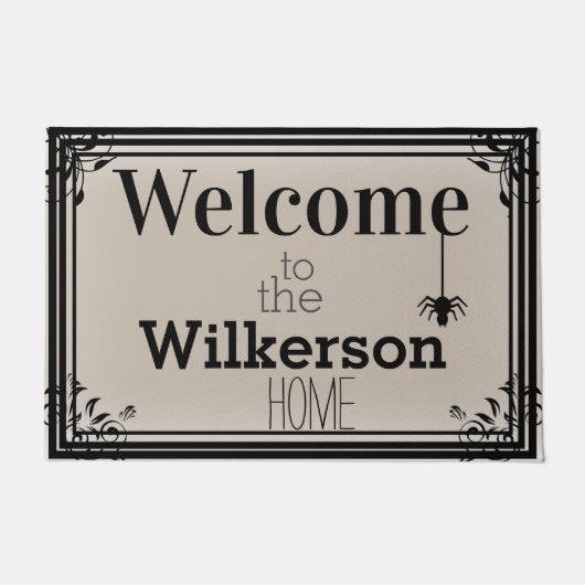 Spooky Halloween Spider Welkom Deurmat (Voorkant)