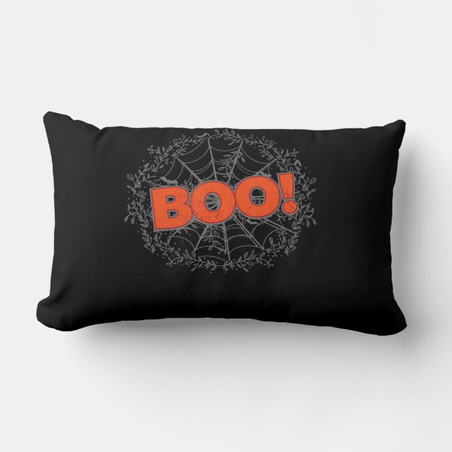 Spooky Halloween Spin Web Boo Gift Idee Kussen (Voorkant)
