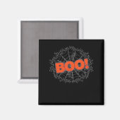 Spooky Halloween Spin Web Boo Gift Idee Magneet (Voorkant / Achterkant)