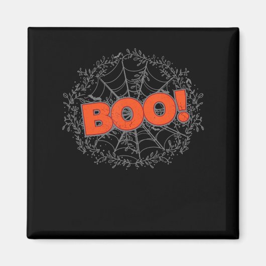 Spooky Halloween Spin Web Boo Gift Idee Magneet (Voorkant)