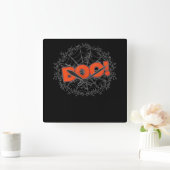 Spooky Halloween Spin Web Boo Gift Idee Vierkante Klok (Huis)