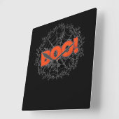 Spooky Halloween Spin Web Boo Gift Idee Vierkante Klok (Hoek)