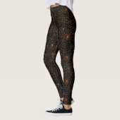 Spooky Halloween Spinnenweb Zwart Sinaasappel Wit Leggings (Links)