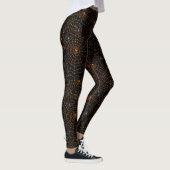 Spooky Halloween Spinnenweb Zwart Sinaasappel Wit Leggings (Rechts)