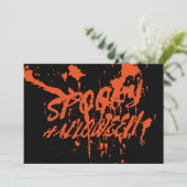Spooky Halloween Splash Retro Rood Sinaasappel Hor Aankondiging (Staand voorkant)