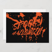 Spooky Halloween Splash Retro Rood Sinaasappel Hor Feestdagenkaart (Voorkant / Achterkant)