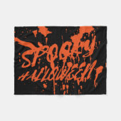 Spooky Halloween Splash Retro Rood Sinaasappel Hor Fleece Deken (Voorkant (Horizontaal))