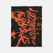 Spooky Halloween Splash Retro Rood Sinaasappel Hor Fleece Deken (Voorkant)