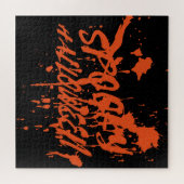 Spooky Halloween Splash Retro Rood Sinaasappel Hor Legpuzzel (Horizontaal)