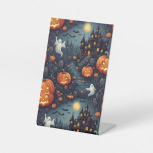 Spooky Halloween spookachtige nacht voetstuk teken Reclamebord Met Voetstuk