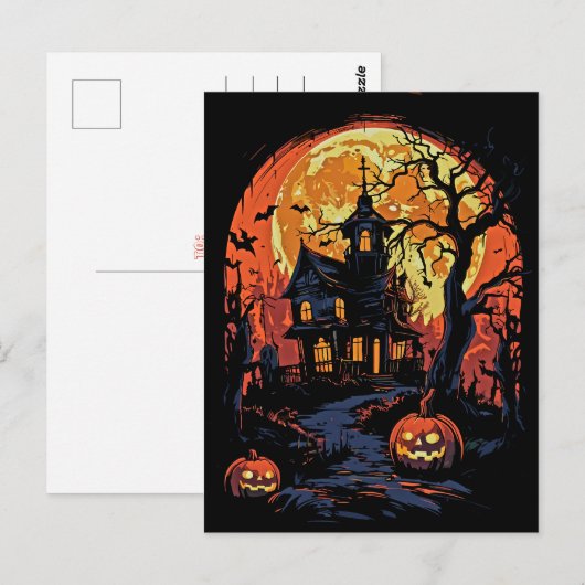 Spooky Halloween spookhuis Briefkaart (Voorkant / Achterkant)