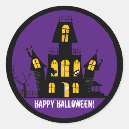 Spooky Halloween spookhuis Cartoon Ronde Sticker